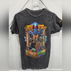 Halloween Horror Graphic Tee - Black with Multicolor Design